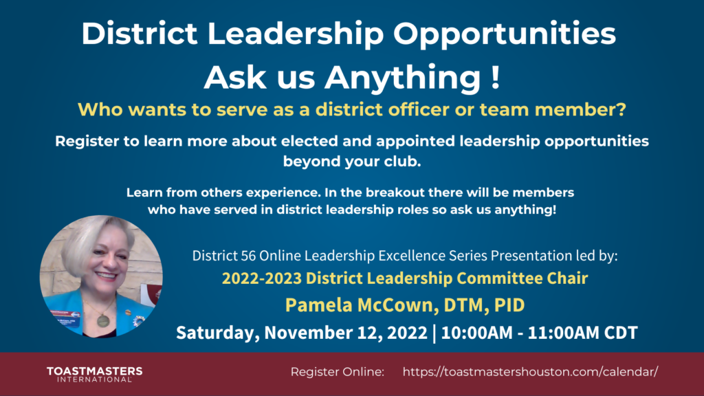 Flyer for District Leadership Opportunities Ask Us Anything, same info as post.